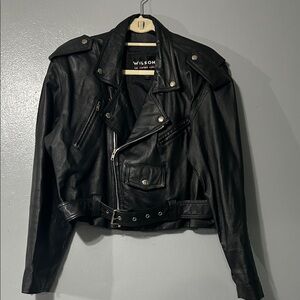 Wilson leather vintage crop jacket